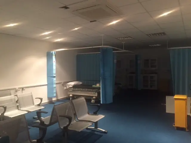 Waiting area with examination cubicle